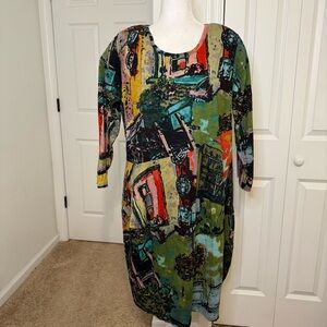 Orientique Naturally Australian Dress Women's Size XL Multicolored Hippie Boho